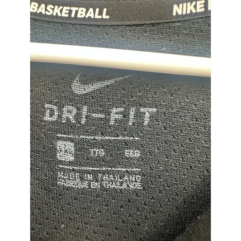 Nike Dri-Fit Basketball T-Shirt Mens 2XL Black‎ Swoosh Logo Long Sleeve Athletic